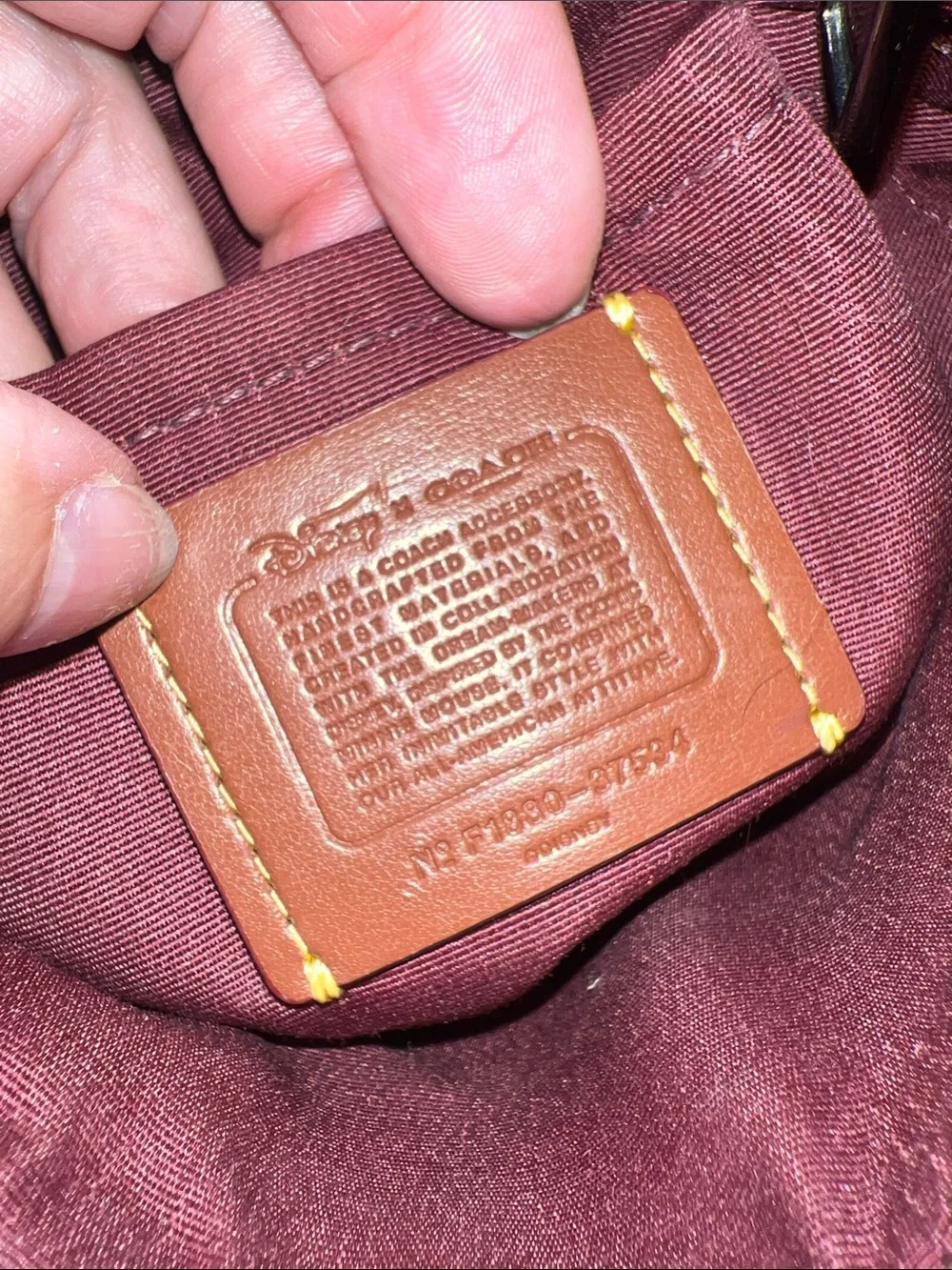 Coach x Disney Minnie Mouse Red Pebbled Leather Crossbody EUC